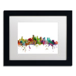 Trademark Fine Art ''Boston Massachusetts Skyline'' by Michael Tompsett 11" x 14" White Matted Black Frame (MT0551-B1114MF)