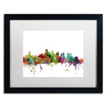 Trademark Fine Art ''Boston Massachusetts Skyline'' by Michael Tompsett 16" x 20" White Matted Black Frame (MT0551-B1620MF)