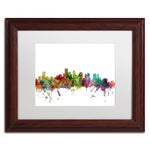 Trademark Fine Art ''Boston Massachusetts Skyline'' by Michael Tompsett 11" x 14" White Matted Wood Frame (MT0551-W1114MF)