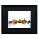 Trademark Fine Art ''Cincinnati Ohio Skyline'' by Michael Tompsett 16" x 20" Black Matted Black Frame (MT0552-B1620BMF)