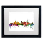 Trademark Fine Art ''Cincinnati Ohio Skyline'' by Michael Tompsett 16" x 20" White Matted Black Frame (MT0552-B1620MF)