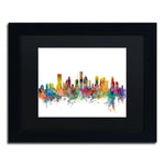 Trademark Fine Art ''Houston Texas Skyline'' by Michael Tompsett 11" x 14" Black Matted Black Frame (MT0554-B1114BMF)