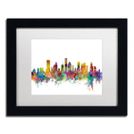 Trademark Fine Art ''Houston Texas Skyline'' by Michael Tompsett 11" x 14" White Matted Black Frame (MT0554-B1114MF)