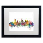 Trademark Fine Art ''Houston Texas Skyline'' by Michael Tompsett 16" x 20" White Matted Black Frame (MT0554-B1620MF)