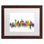 Trademark Fine Art ''Houston Texas Skyline'' by Michael Tompsett 16" x 20" White Matted Wood Frame (MT0554-W1620MF)