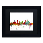 Trademark Fine Art ''Denver Colorado Skyline'' by Michael Tompsett 11" x 14" Black Matted Black Frame (MT0558-B1114BMF)