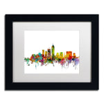 Trademark Fine Art ''Indianapolis Indiana Skyline'' by Michael Tompsett 11" x 14" White Matted Black Frame (MT0560-B1114MF)