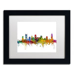 Trademark Fine Art ''Nashville Tennessee Skyline'' by Michael Tompsett 11" x 14" White Matted Black Frame (MT0561-B1114MF)