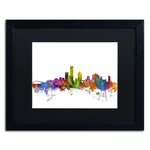 Trademark Fine Art ''Milwaukee Wisconsin Skyline'' by Michael Tompsett 16" x 20" Black Matted Black Frame (MT0562-B1620BMF)