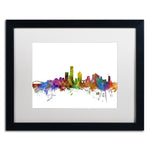Trademark Fine Art ''Milwaukee Wisconsin Skyline'' by Michael Tompsett 16" x 20" White Matted Black Frame (MT0562-B1620MF)