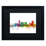 Trademark Fine Art ''Toledo Ohio Skyline'' by Michael Tompsett 16" x 20" Black Matted Black Frame (MT0564-B1620BMF)