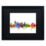 Trademark Fine Art ''Baltimore Maryland Skyline'' by Michael Tompsett 16" x 20" Black Matted Black Frame (MT0565-B1620BMF)