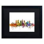 Trademark Fine Art ''Atlanta Georgia Skyline'' by Michael Tompsett 16" x 20" Black Matted Black Frame (MT0566-B1620BMF)