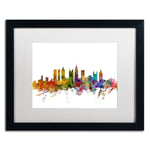 Trademark Fine Art ''Atlanta Georgia Skyline'' by Michael Tompsett 16" x 20" White Matted Black Frame (MT0566-B1620MF)