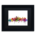 Trademark Fine Art ''Kansas City Skyline'' by Michael Tompsett 11" x 14" Black Matted Black Frame (MT0567-B1114BMF)