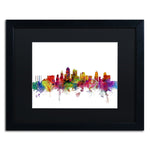 Trademark Fine Art ''Kansas City Skyline'' by Michael Tompsett 16" x 20" Black Matted Black Frame (MT0567-B1620BMF)
