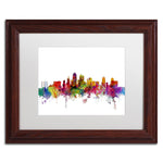 Trademark Fine Art ''Kansas City Skyline'' by Michael Tompsett 11" x 14" White Matted Wood Frame (MT0567-W1114MF)