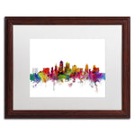 Trademark Fine Art ''Kansas City Skyline'' by Michael Tompsett 16" x 20" White Matted Wood Frame (MT0567-W1620MF)