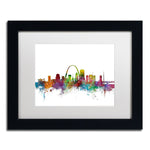 Trademark Fine Art ''St. Louis Missouri Skyline'' by Michael Tompsett 11" x 14" White Matted Black Frame (MT0568-B1114MF)