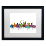 Trademark Fine Art ''St. Louis Missouri Skyline'' by Michael Tompsett 16" x 20" White Matted Black Frame (MT0568-B1620MF)