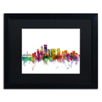 Trademark Fine Art ''Portland Oregon Skyline'' by Michael Tompsett 16" x 20" Black Matted Black Frame (MT0570-B1620BMF)