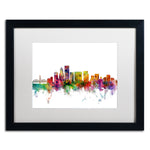 Trademark Fine Art ''Portland Oregon Skyline'' by Michael Tompsett 16" x 20" White Matted Black Frame (MT0570-B1620MF)