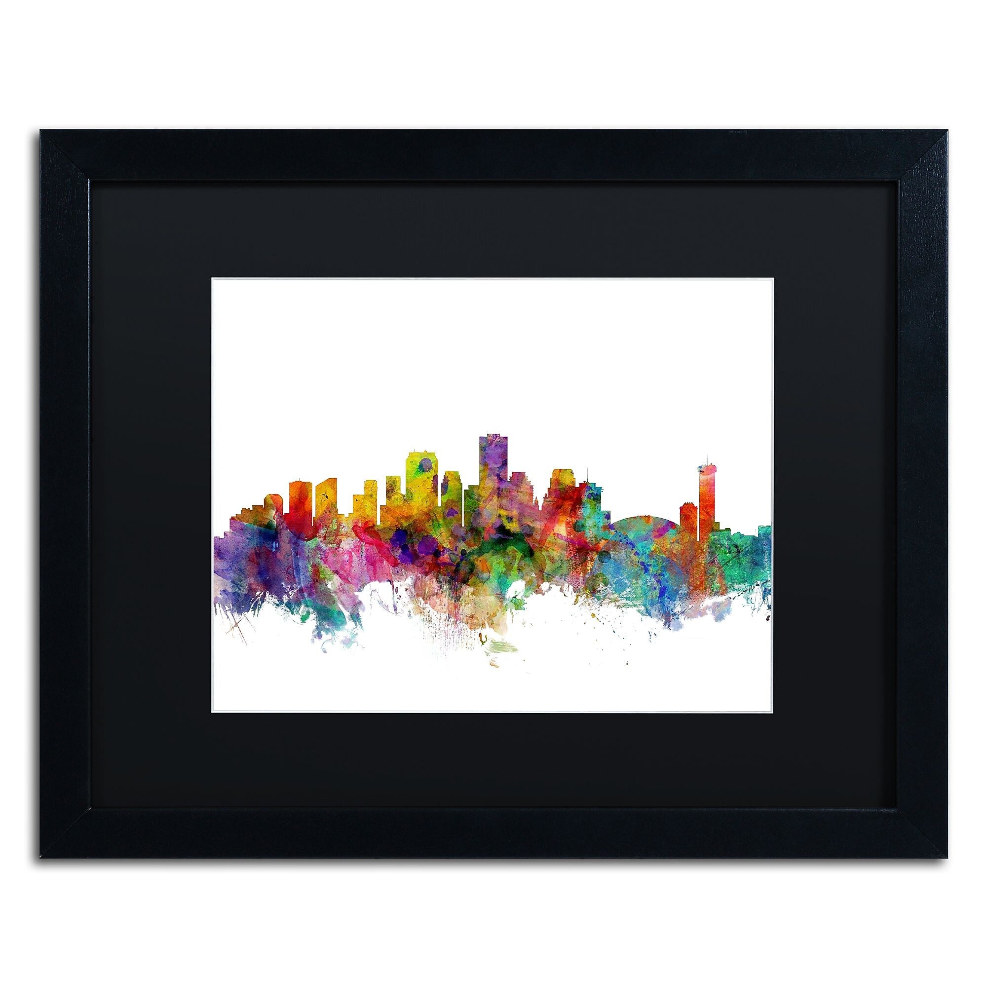 Trademark Fine Art ''New Orleans Louisiana Skyline'' by Michael Tompsett 16" x 20" Black Frame (MT0571-B1620BMF)