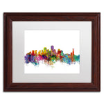 Trademark Fine Art ''New Orleans Louisiana Skyline'' by Michael Tompsett 11" x 14" White Matted Wood Frame (MT0571-W1114MF)