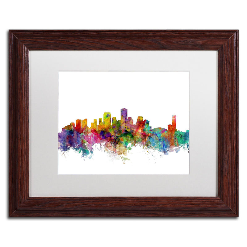 Trademark Fine Art ''New Orleans Louisiana Skyline'' by Michael Tompsett 11" x 14" White Matted Wood Frame (MT0571-W1114MF)