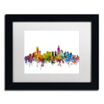Trademark Fine Art ''Charlotte North Carolina Skyline'' by Michael Tompsett 11" x 14" Black Frame (MT0573-B1114MF)