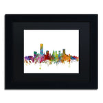 Trademark Fine Art ''Oklahoma City Skyline'' by Michael Tompsett 11" x 14" Black Matted Black Frame (MT0574-B1114BMF)