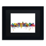 Trademark Fine Art ''Madison Wisconsin Skyline'' by Michael Tompsett 11" x 14" Black Matted Black Frame (MT0577-B1114BMF)
