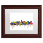 Trademark Fine Art ''Madison Wisconsin Skyline'' by Michael Tompsett 11" x 14" White Matted Wood Frame (MT0577-W1114MF)