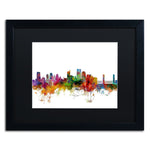 Trademark Fine Art ''Sacramento California Skyline'' by Michael Tompsett 16" x 20" Black Matted Black Frame (MT0580-B1620BMF)