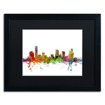 Trademark Fine Art ''Grand Rapids Michigan Skyline'' by Michael Tompsett 16" x 20" Black Matted Black Frame (MT0581-B1620BMF)