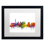 Trademark Fine Art ''Las Vegas Nevada Skyline'' by Michael Tompsett 16" x 20" White Matted Black Frame (MT0582-B1620MF)