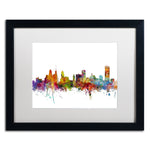 Trademark Fine Art ''Buffalo New York Skyline'' by Michael Tompsett 16" x 20" White Matted Black Frame (MT0585-B1620MF)