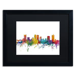 Trademark Fine Art ''Fort Worth Texas Skyline'' by Michael Tompsett 16" x 20" Black Matted Black Frame (MT0586-B1620BMF)