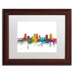 Trademark Fine Art ''Fort Worth Texas Skyline'' by Michael Tompsett 11" x 14" White Matted Wood Frame (MT0586-W1114MF)