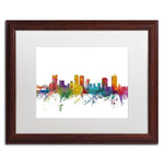 Trademark Fine Art ''Fort Worth Texas Skyline'' by Michael Tompsett 16" x 20" White Matted Wood Frame (MT0586-W1620MF)