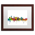 Trademark Fine Art ''Phoenix Arizona Skyline'' by Michael Tompsett 16" x 20" White Matted Wood Frame (MT0587-W1620MF)