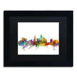 Trademark Fine Art ''Providence Rhode Island Skyline'' by Michael Tompsett 11" x 14" Black Frame (MT0588-B1114BMF)
