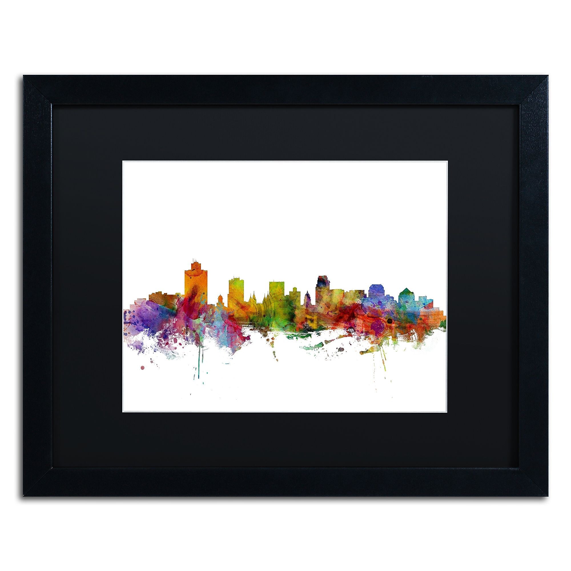 Trademark Fine Art ''salt Lake City Skyline'' by Michael Tompsett 16" x 20"  Black Frame (MT0589-B1620BMF)