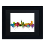 Trademark Fine Art ''Fresno California Skyline'' by Michael Tompsett 11" x 14" Black Matted Black Frame (MT0591-B1114BMF)