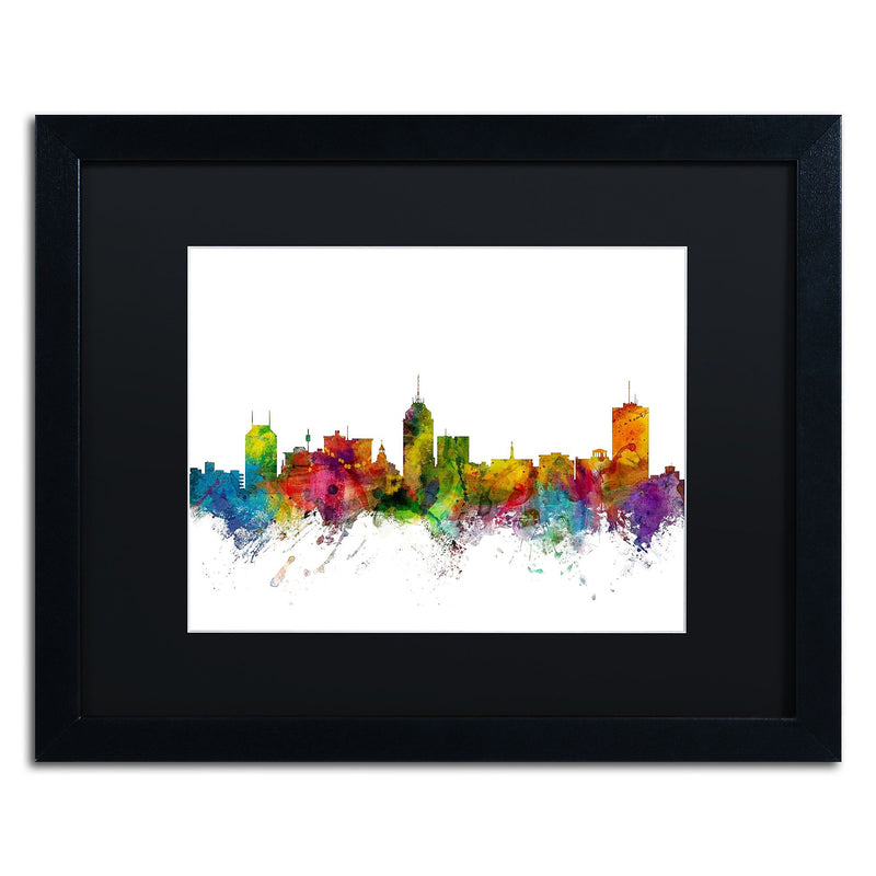 Trademark Fine Art ''Fresno California Skyline'' by Michael Tompsett 16" x 20" Black Frame (MT0591-B1620BMF)
