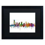 Trademark Fine Art ''Jersey City New Jersey Skyline'' by Michael Tompsett 16" x 20" Black Frame (MT0594-B1620BMF)
