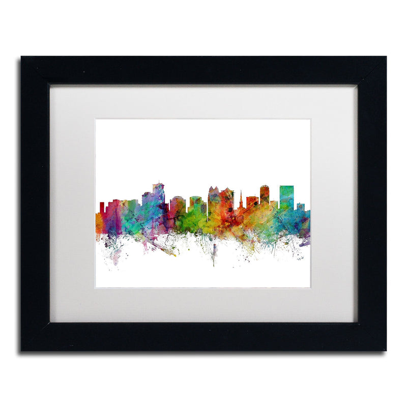 Trademark Fine Art ''Orlando Florida Skyline'' by Michael Tompsett 11" x 14" White Matted Black Frame (MT0596-B1114MF)