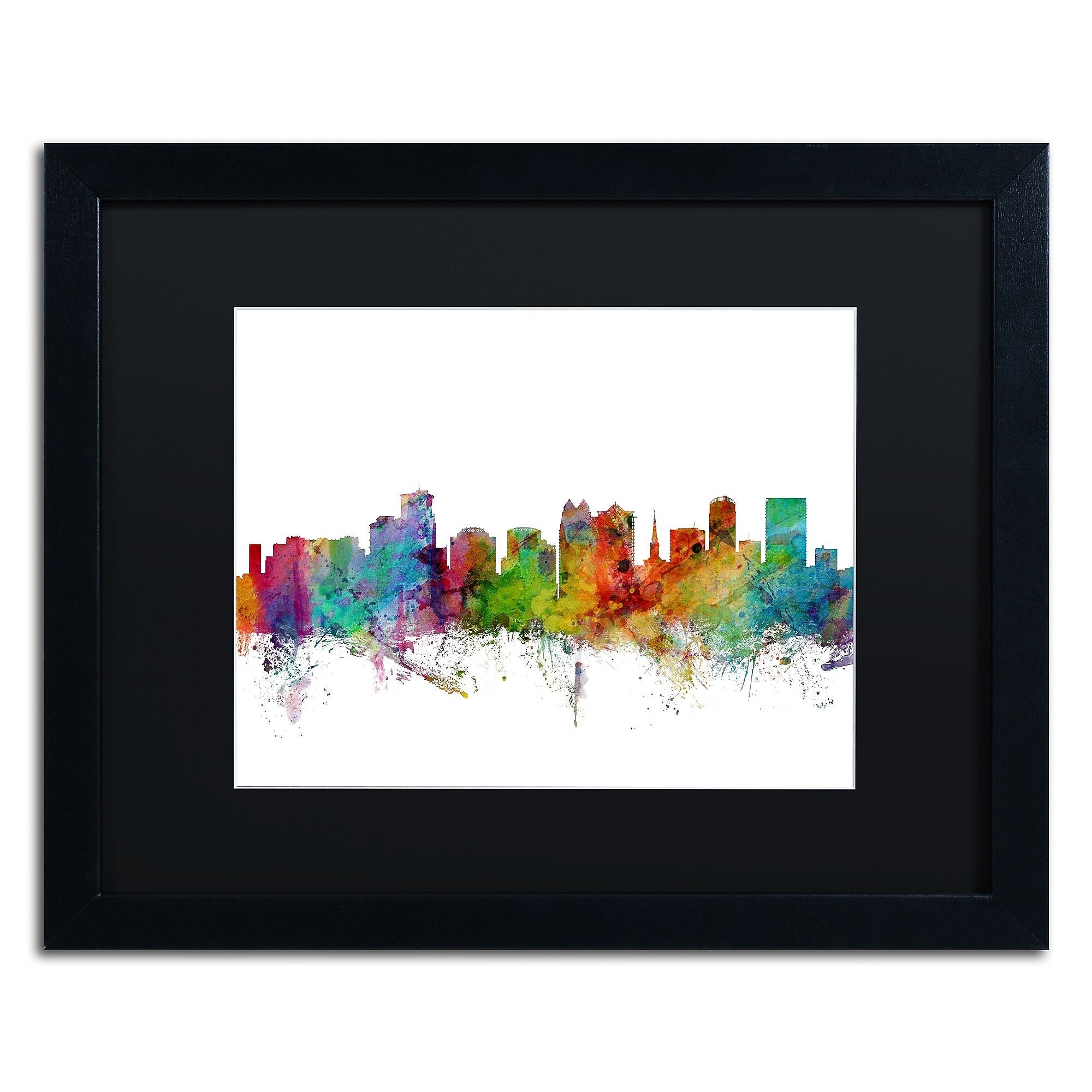 Trademark Fine Art ''Orlando Florida Skyline'' by Michael Tompsett 16" x 20"  Black Frame (MT0596-B1620BMF)