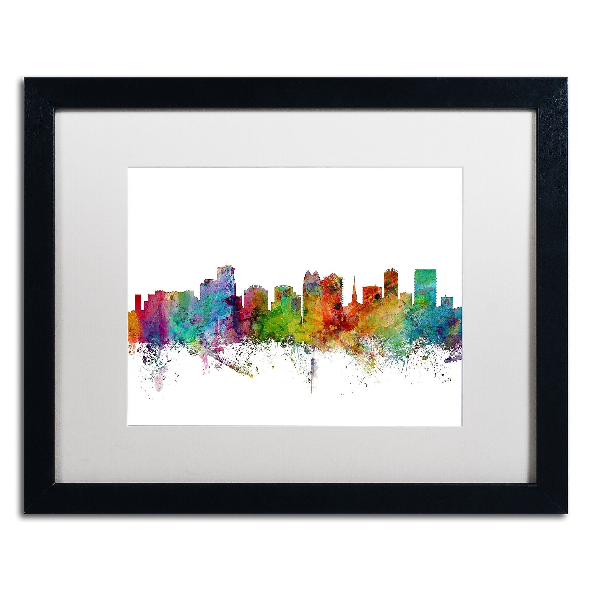 Trademark Fine Art ''Orlando Florida Skyline'' by Michael Tompsett 16" x 20"  Black Frame (MT0596-B1620MF)