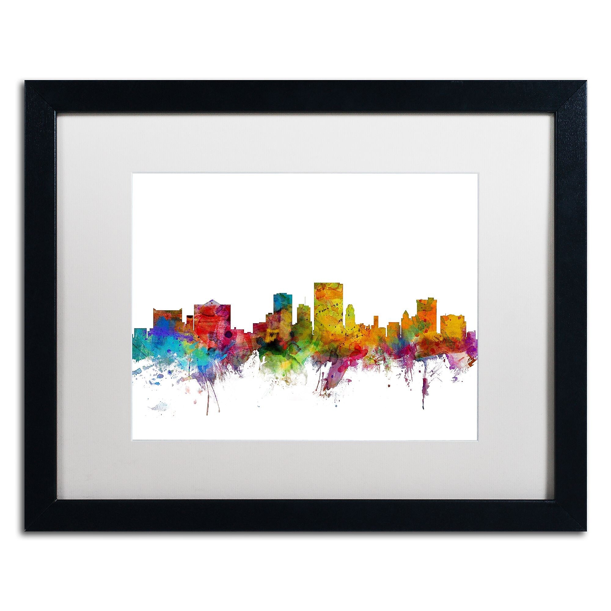 Trademark Fine Art ''El Paso Texas Skyline'' by Michael Tompsett 16" x 20" Black Frame (MT0598-B1620MF)
